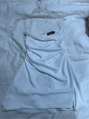 mini dress halter Stay Halter Neck Sequin Mini Dress Silver